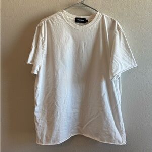White Talentless men’s drop shoulder tee